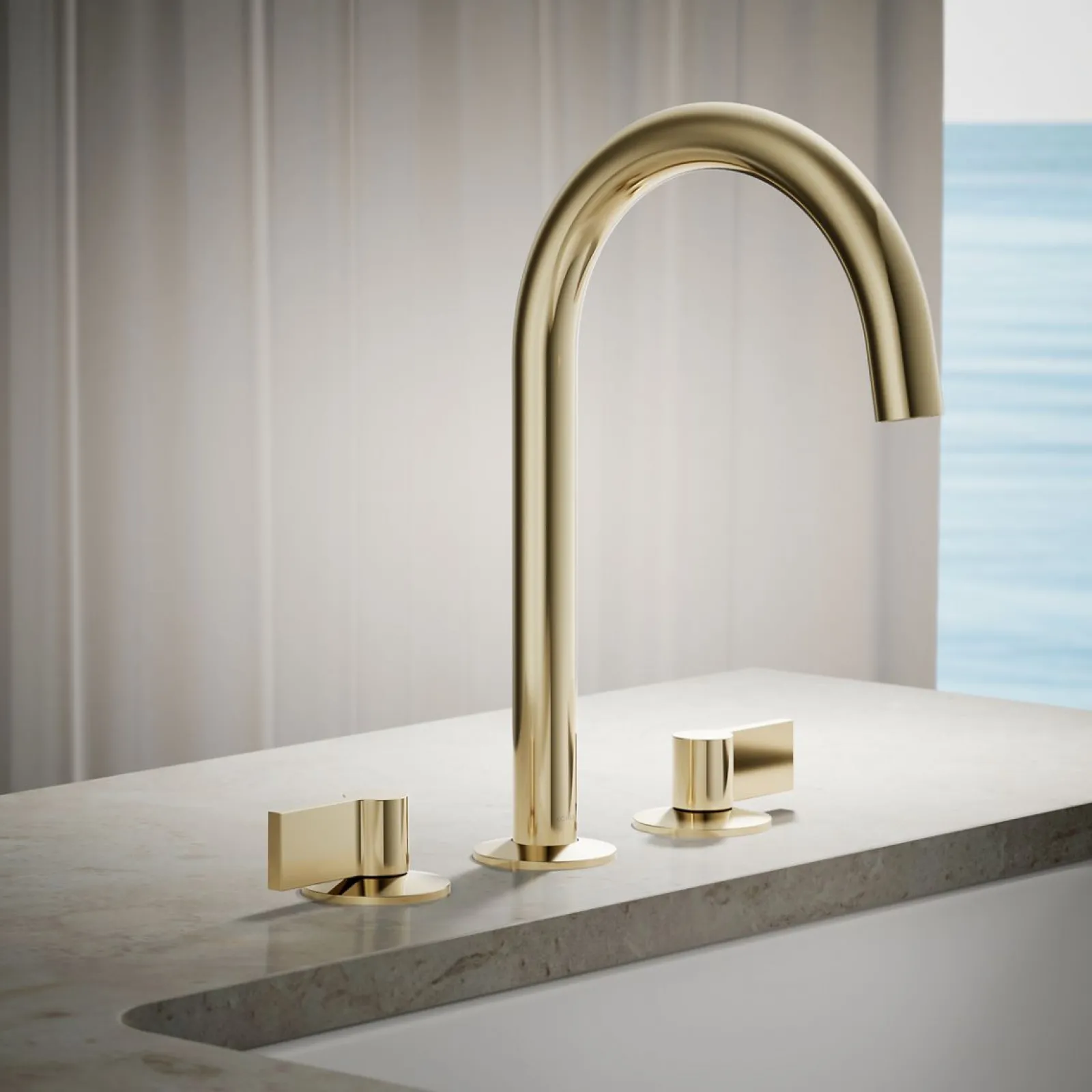 Deck-mount bath spout with Tube design^Kohler