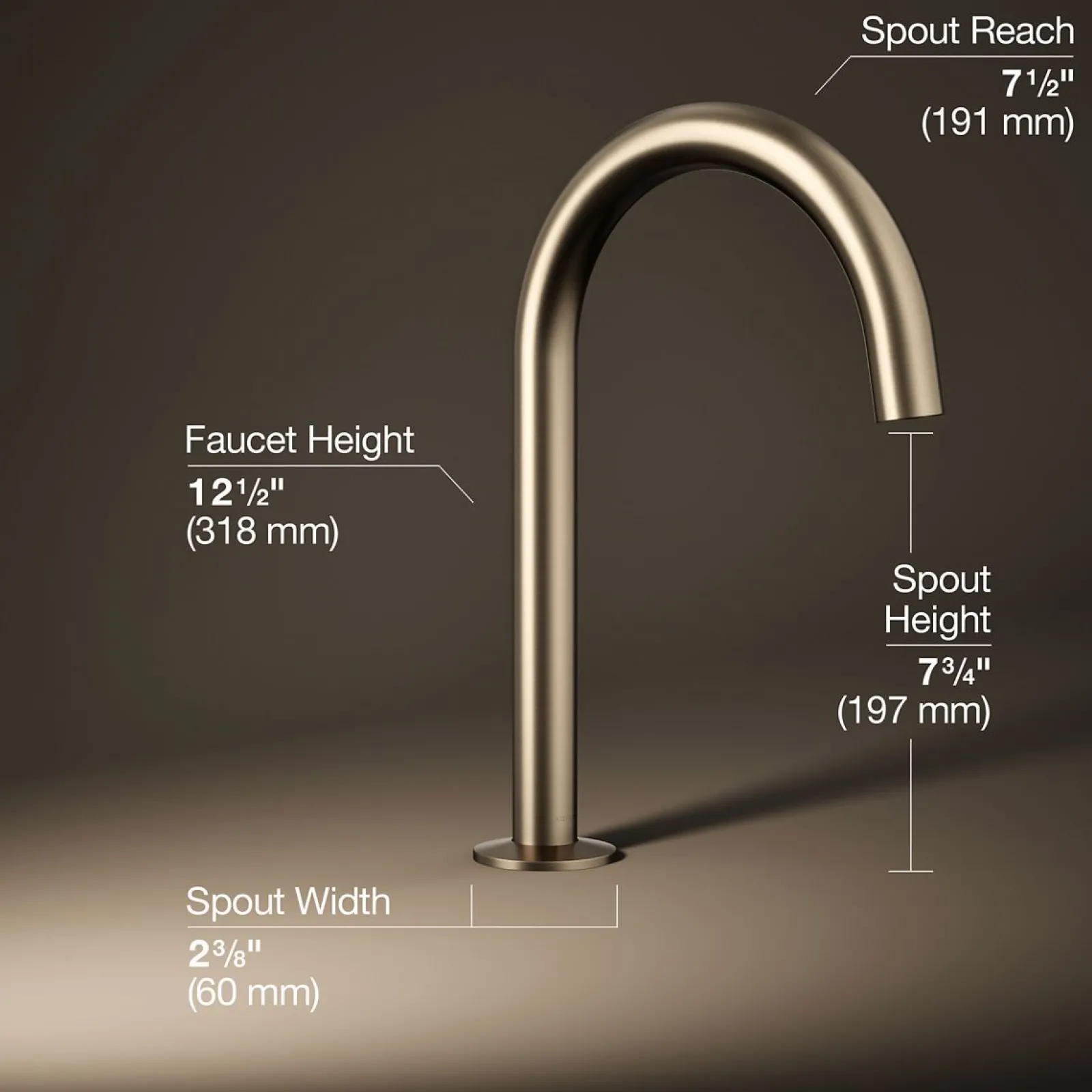 Deck-mount bath spout with Tube design^Kohler