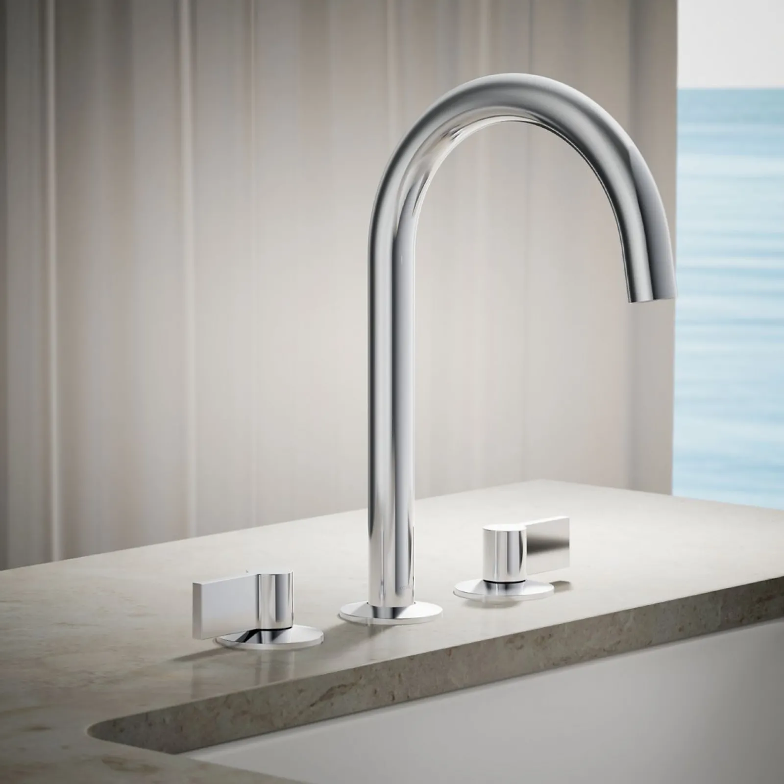 Deck-mount bath spout with Tube design^Kohler