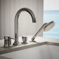 Deck-mount handshower holder and two-way diverter valve^Kohler Online