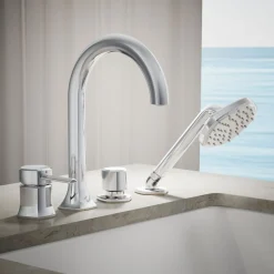 Deck-mount handshower holder and two-way diverter valve^Kohler Online