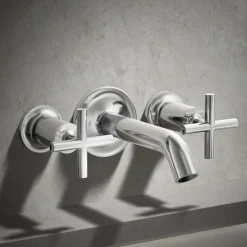Deck- or wall-mount bath faucet handle trim with cross design^Kohler Best