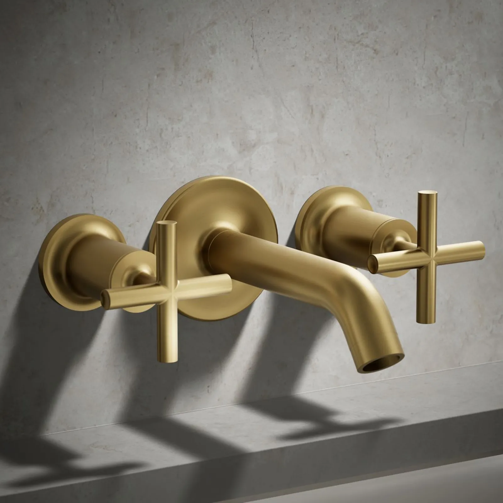 Deck- or wall-mount bath faucet handle trim with cross design^Kohler Best