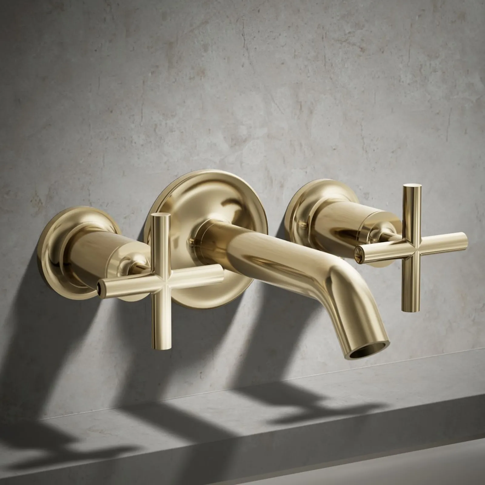 Deck- or wall-mount bath faucet handle trim with cross design^Kohler Best
