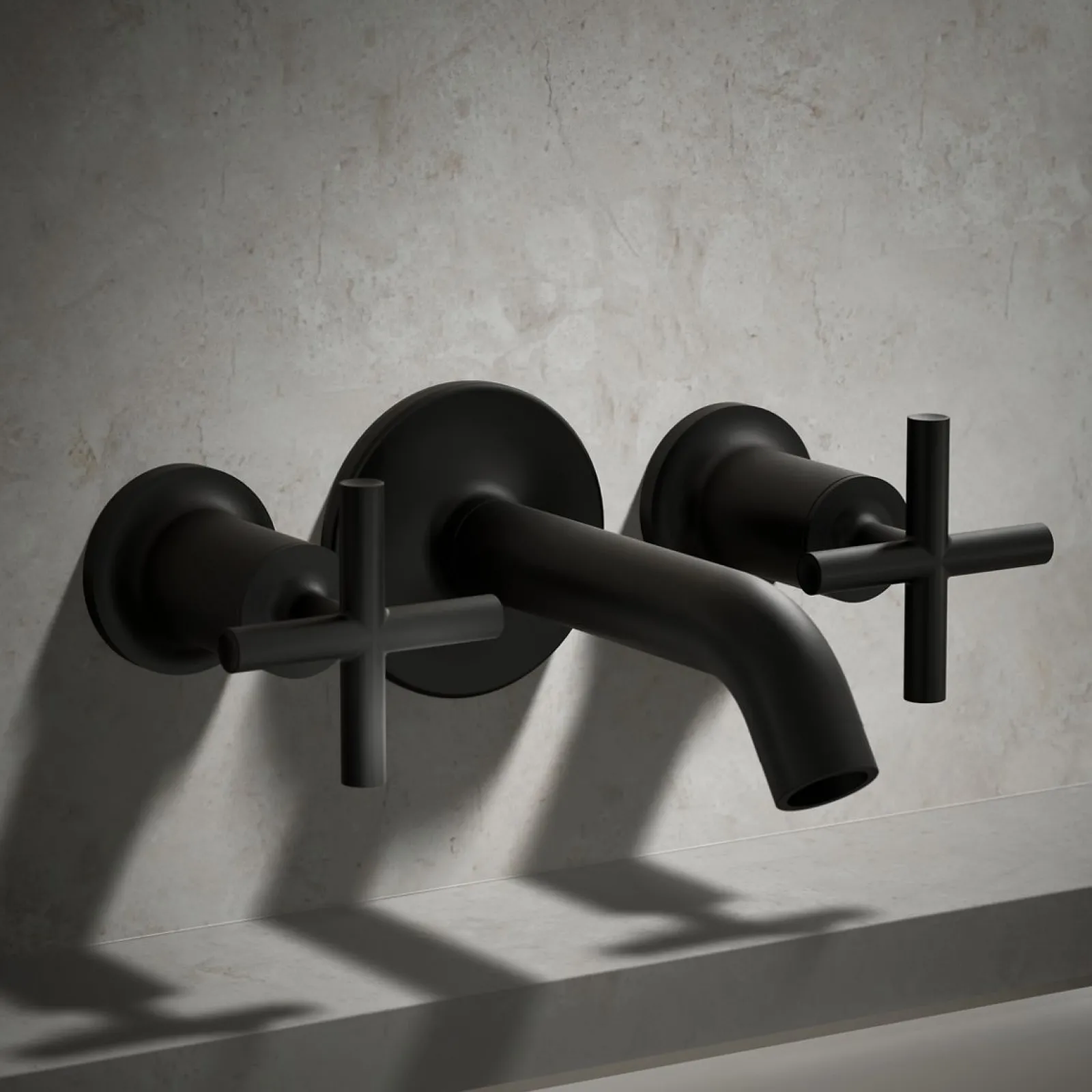 Deck- or wall-mount bath faucet handle trim with cross design^Kohler Best