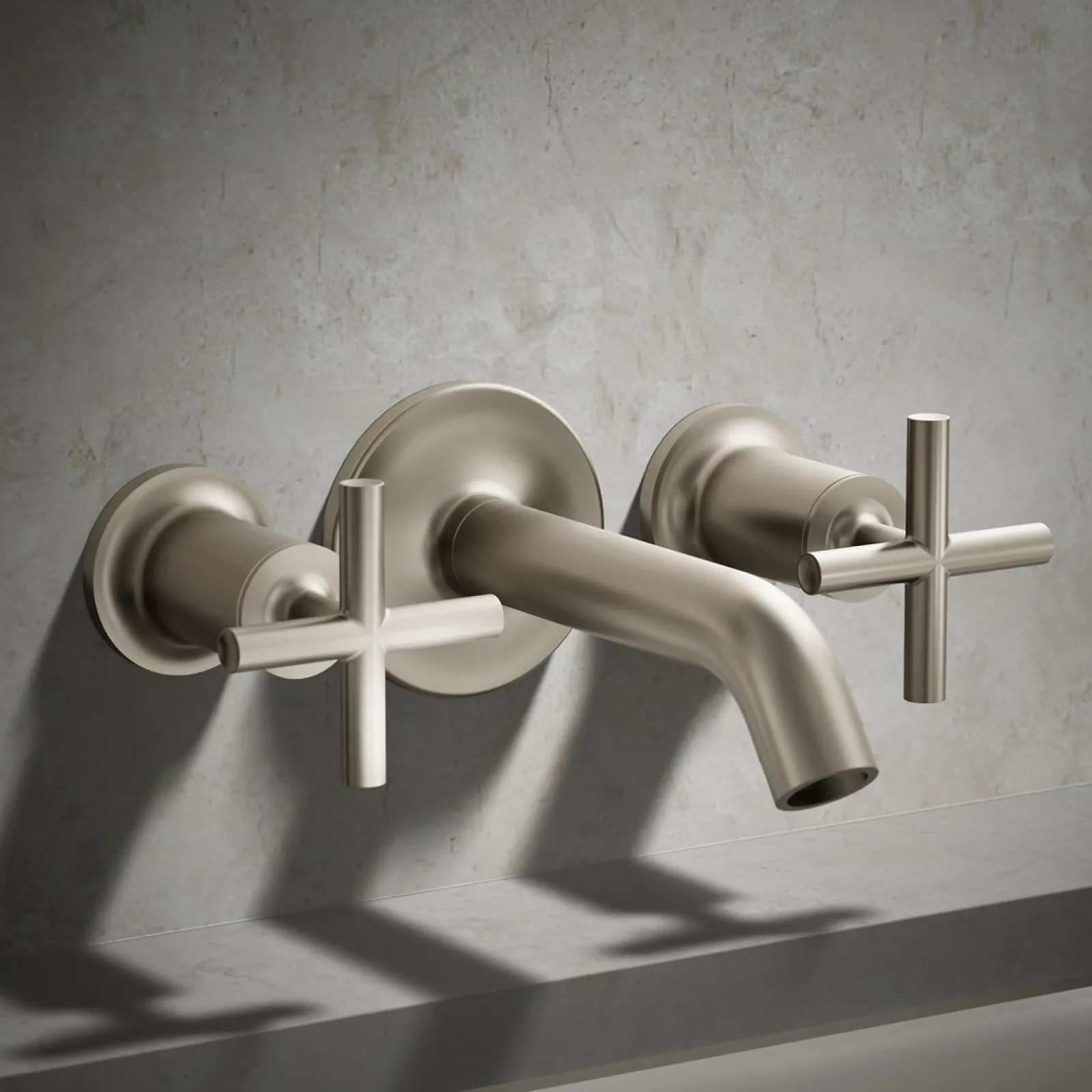 Deck- or wall-mount bath faucet handle trim with cross design^Kohler Best