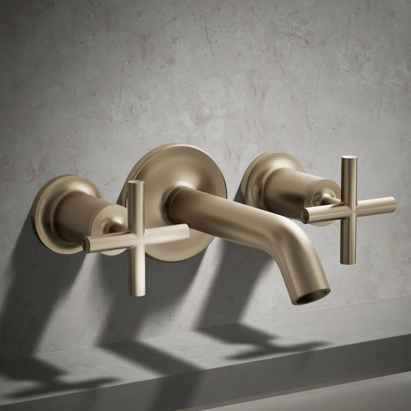 Deck- or wall-mount bath faucet handle trim with cross design^Kohler Best