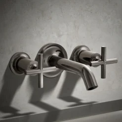Deck- or wall-mount bath faucet handle trim with cross design^Kohler Best