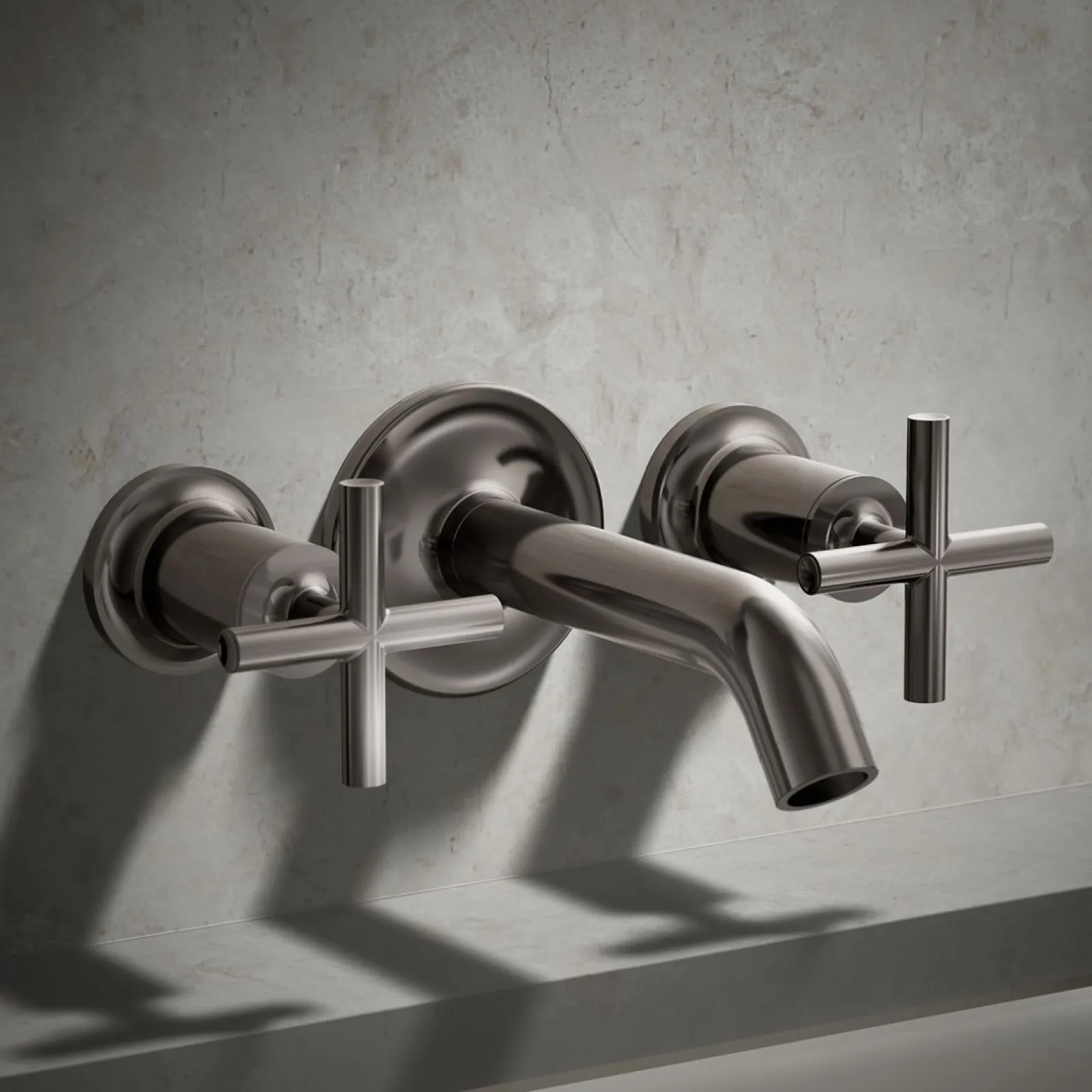 Deck- or wall-mount bath faucet handle trim with cross design^Kohler Best