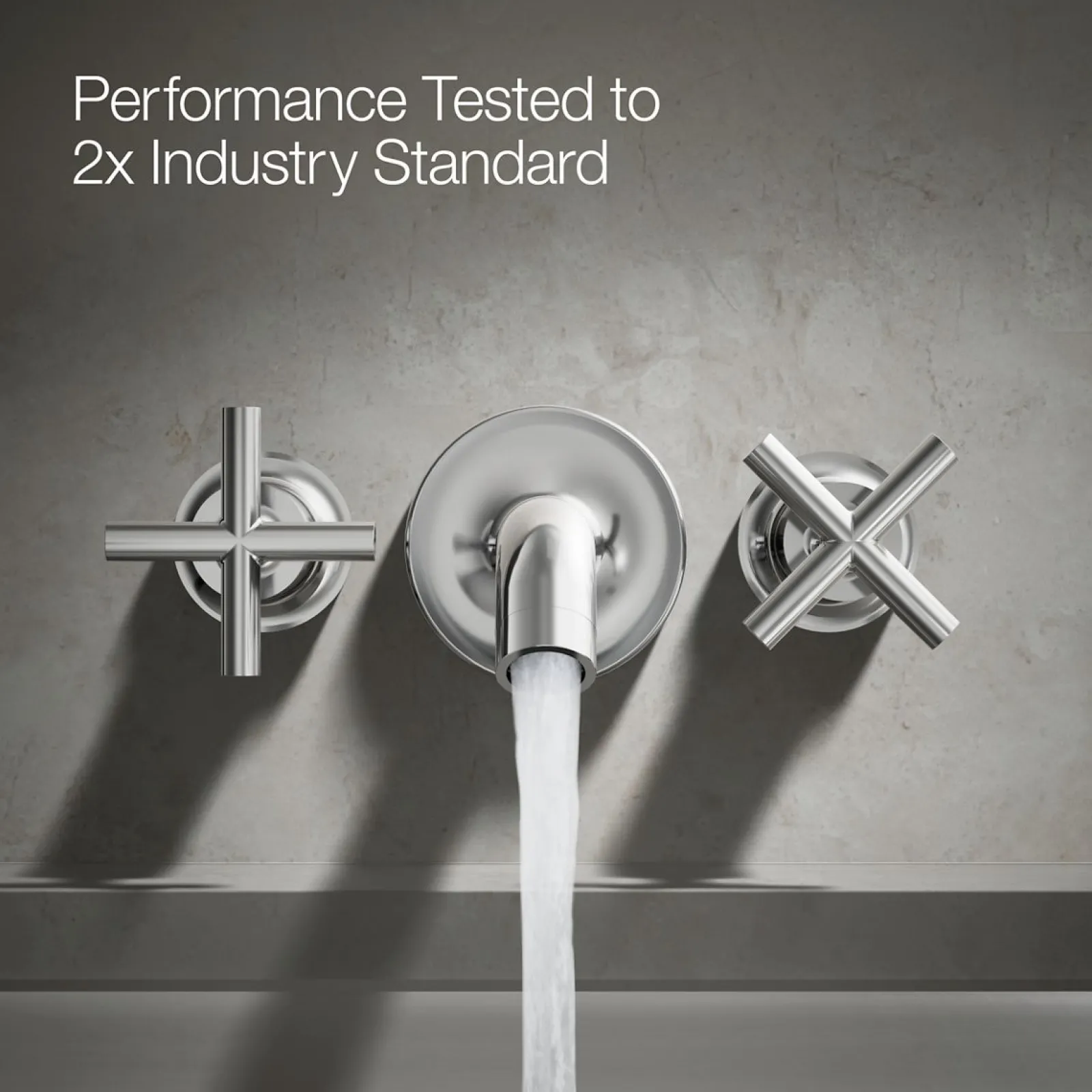 Deck- or wall-mount bath faucet handle trim with cross design^Kohler Best