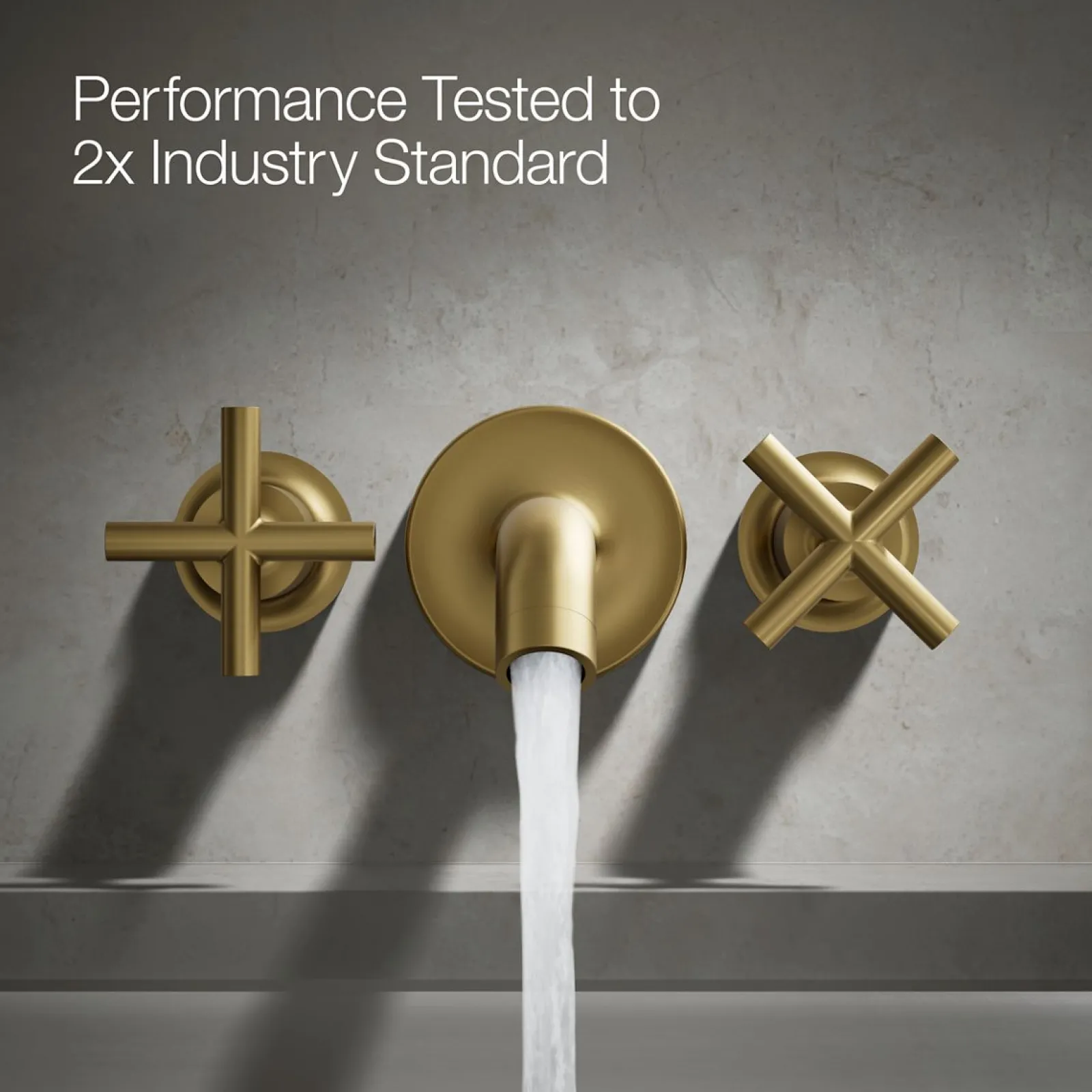 Deck- or wall-mount bath faucet handle trim with cross design^Kohler Best