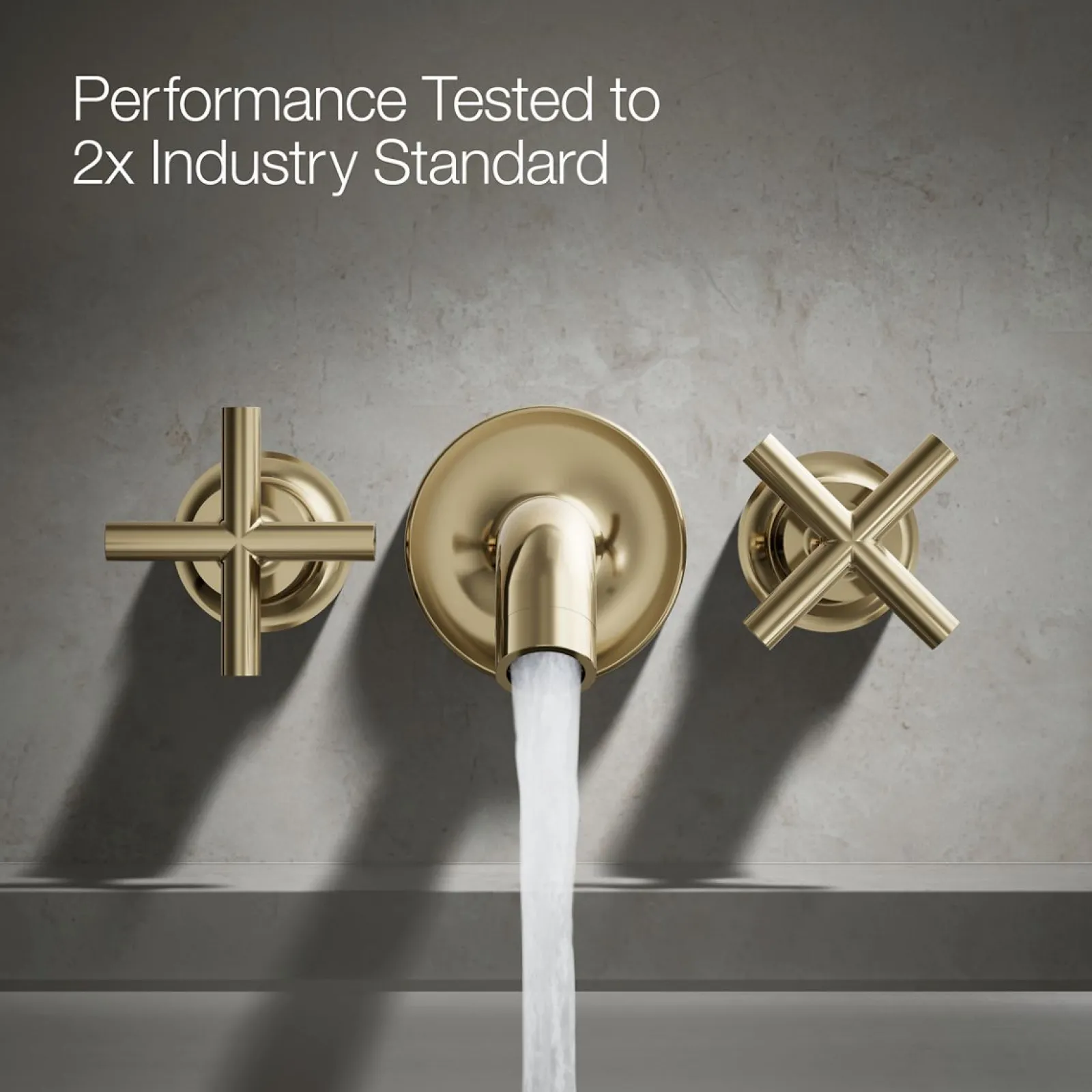 Deck- or wall-mount bath faucet handle trim with cross design^Kohler Best