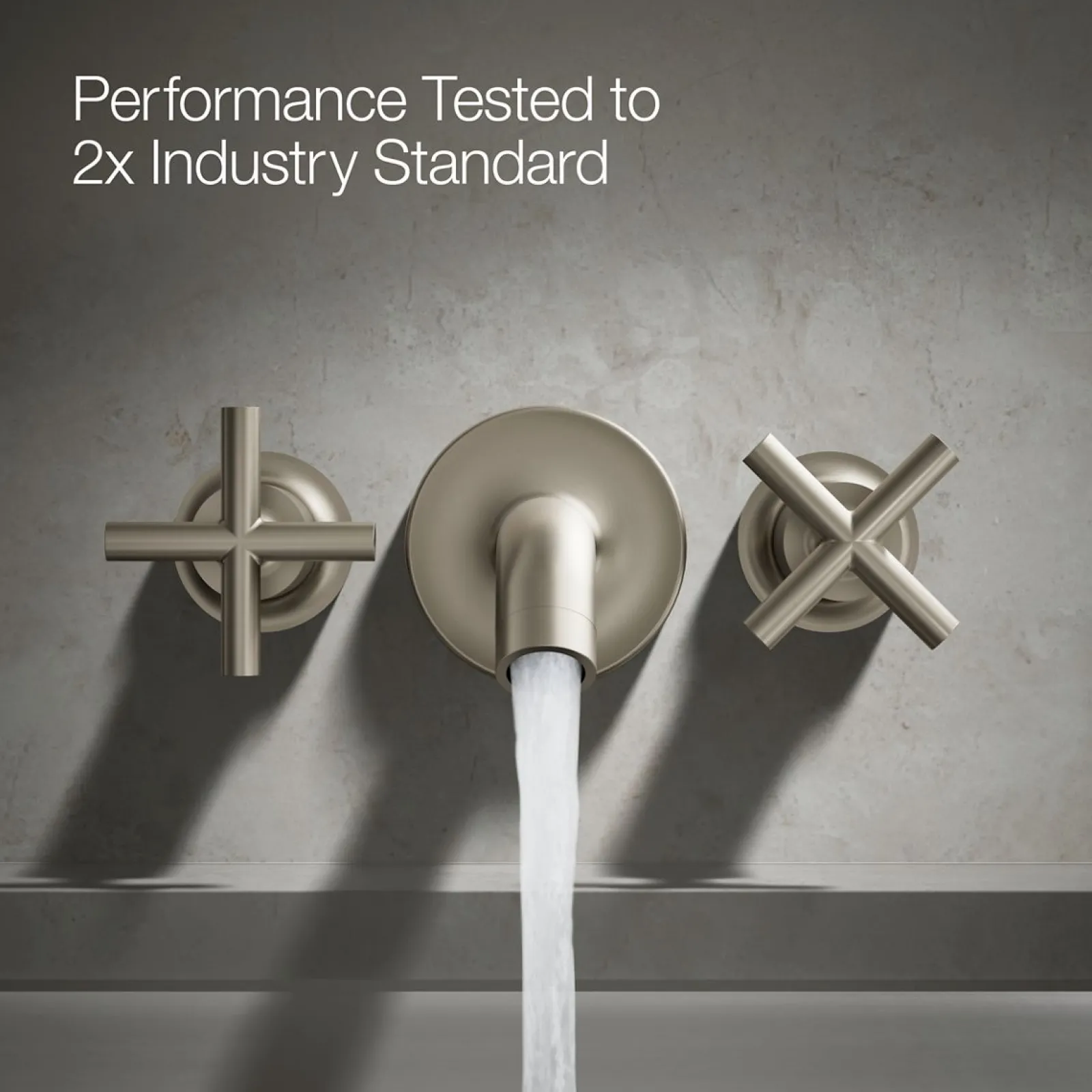 Deck- or wall-mount bath faucet handle trim with cross design^Kohler Best
