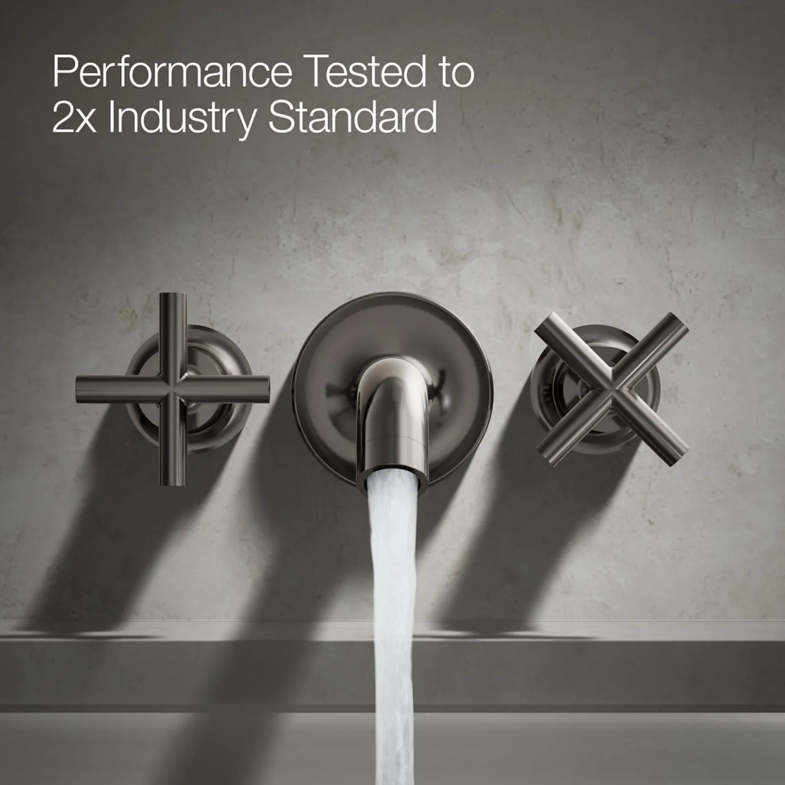 Deck- or wall-mount bath faucet handle trim with cross design^Kohler Best