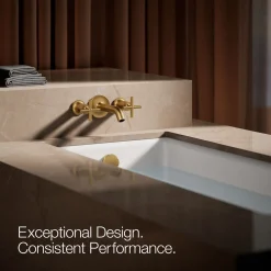 Deck- or wall-mount bath faucet handle trim with cross design^Kohler Best