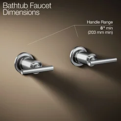 Deck- or wall-mount bath faucet handle trim with lever design^Kohler Hot