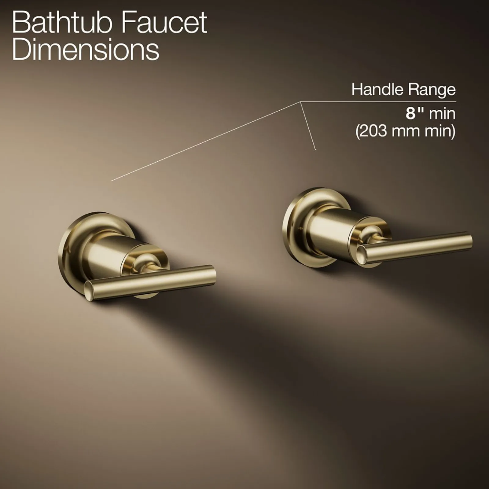 Deck- or wall-mount bath faucet handle trim with lever design^Kohler Hot