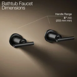 Deck- or wall-mount bath faucet handle trim with lever design^Kohler Hot