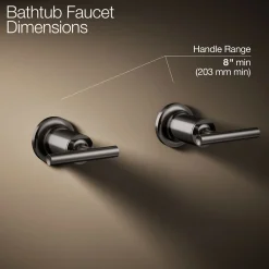 Deck- or wall-mount bath faucet handle trim with lever design^Kohler Hot