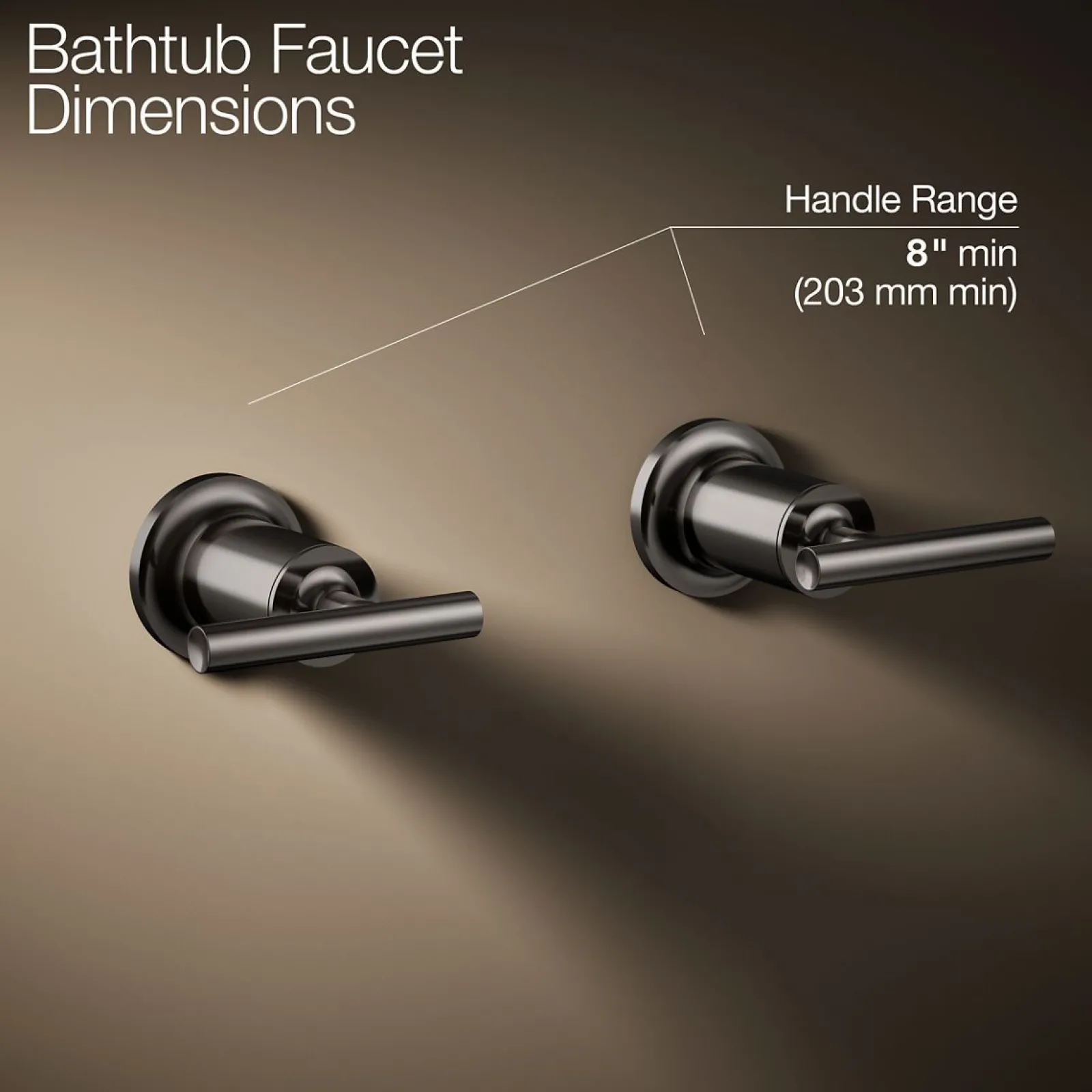Deck- or wall-mount bath faucet handle trim with lever design^Kohler Hot
