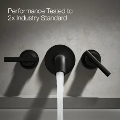 Deck- or wall-mount bath faucet handle trim with lever design^Kohler Hot