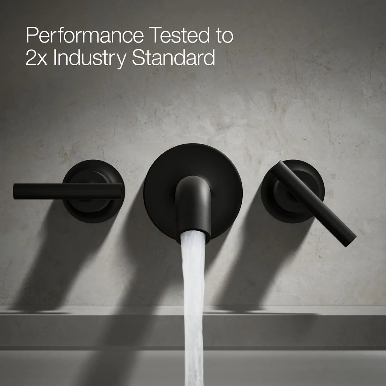Deck- or wall-mount bath faucet handle trim with lever design^Kohler Hot