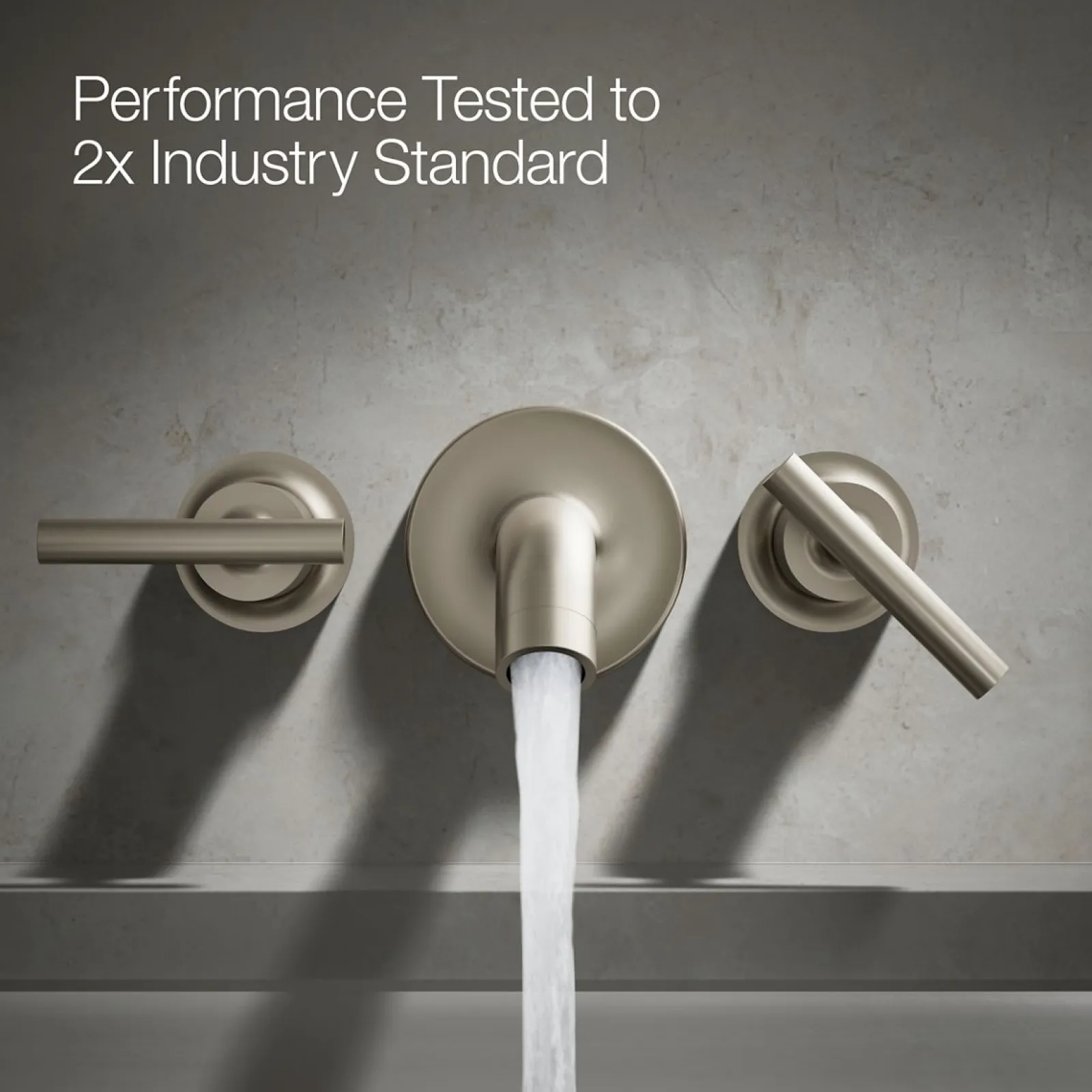 Deck- or wall-mount bath faucet handle trim with lever design^Kohler Hot