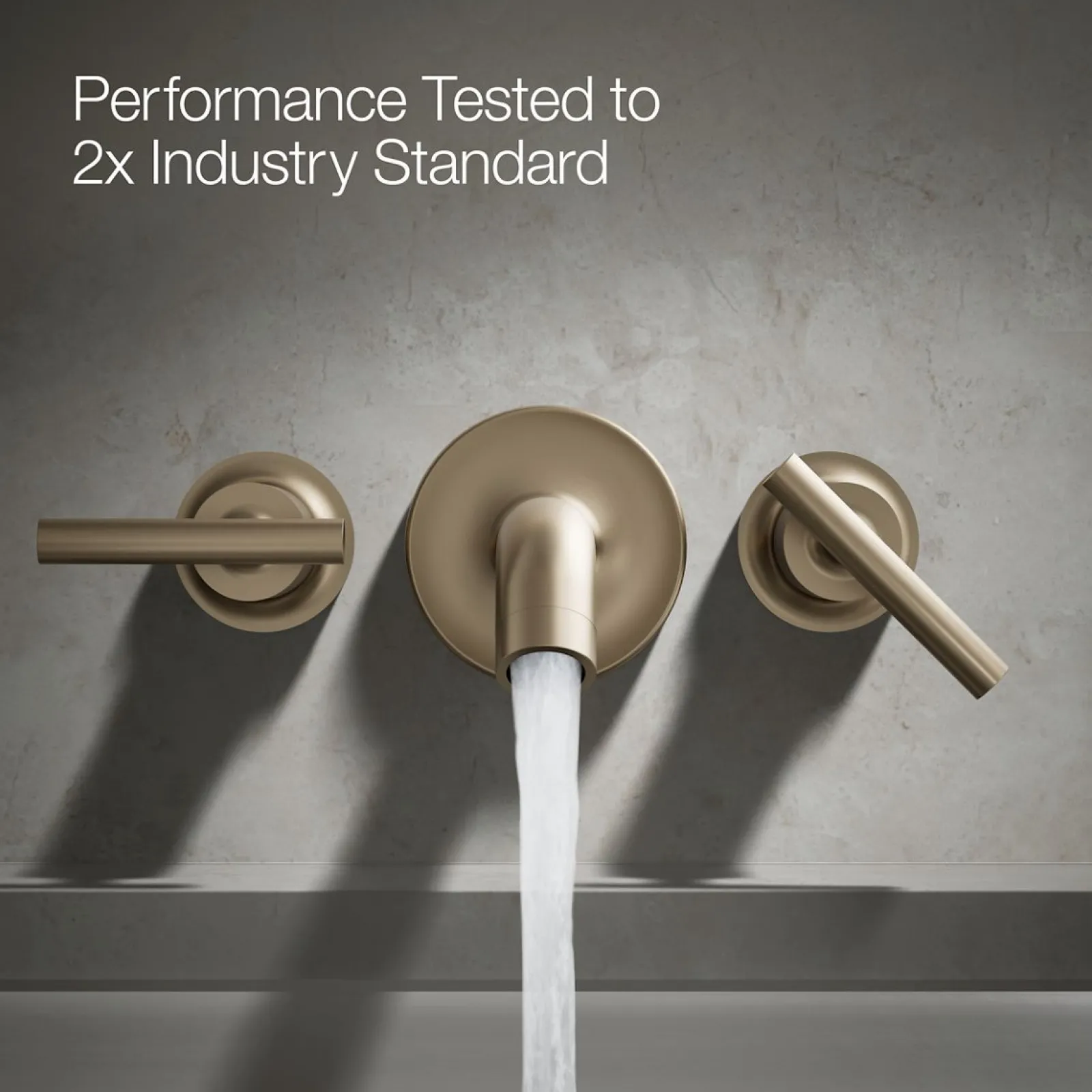 Deck- or wall-mount bath faucet handle trim with lever design^Kohler Hot