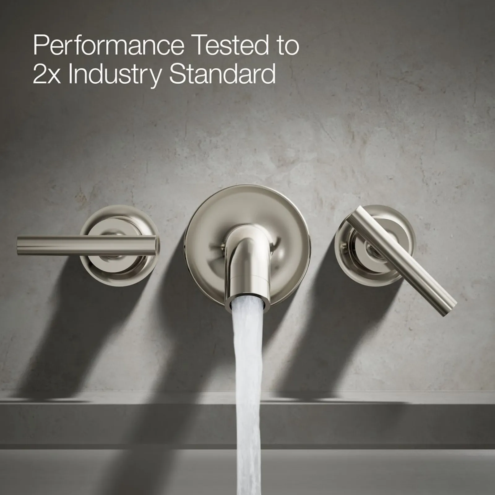 Deck- or wall-mount bath faucet handle trim with lever design^Kohler Hot