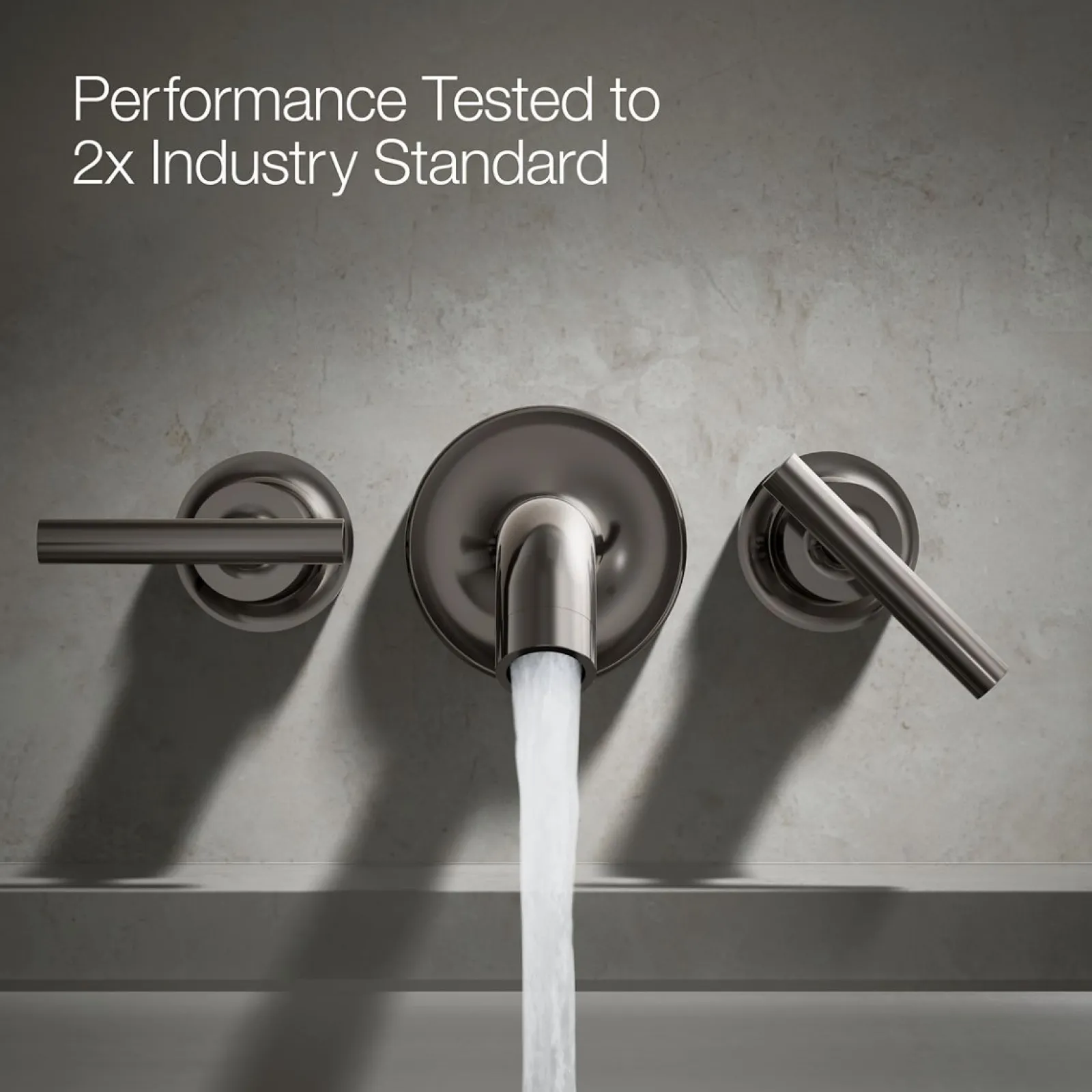 Deck- or wall-mount bath faucet handle trim with lever design^Kohler Hot