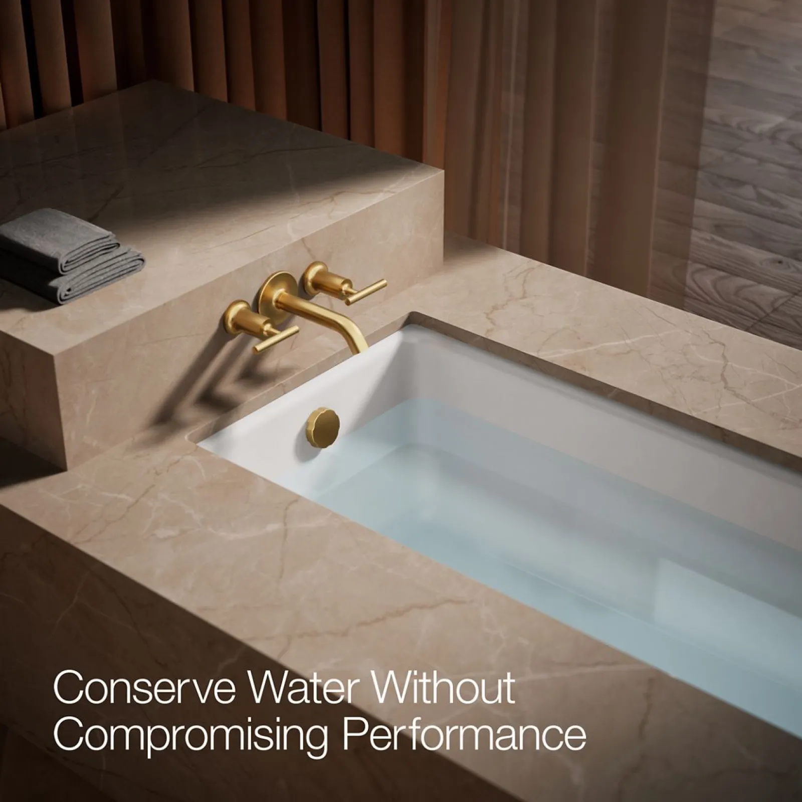 Deck- or wall-mount bath faucet handle trim with lever design^Kohler Hot