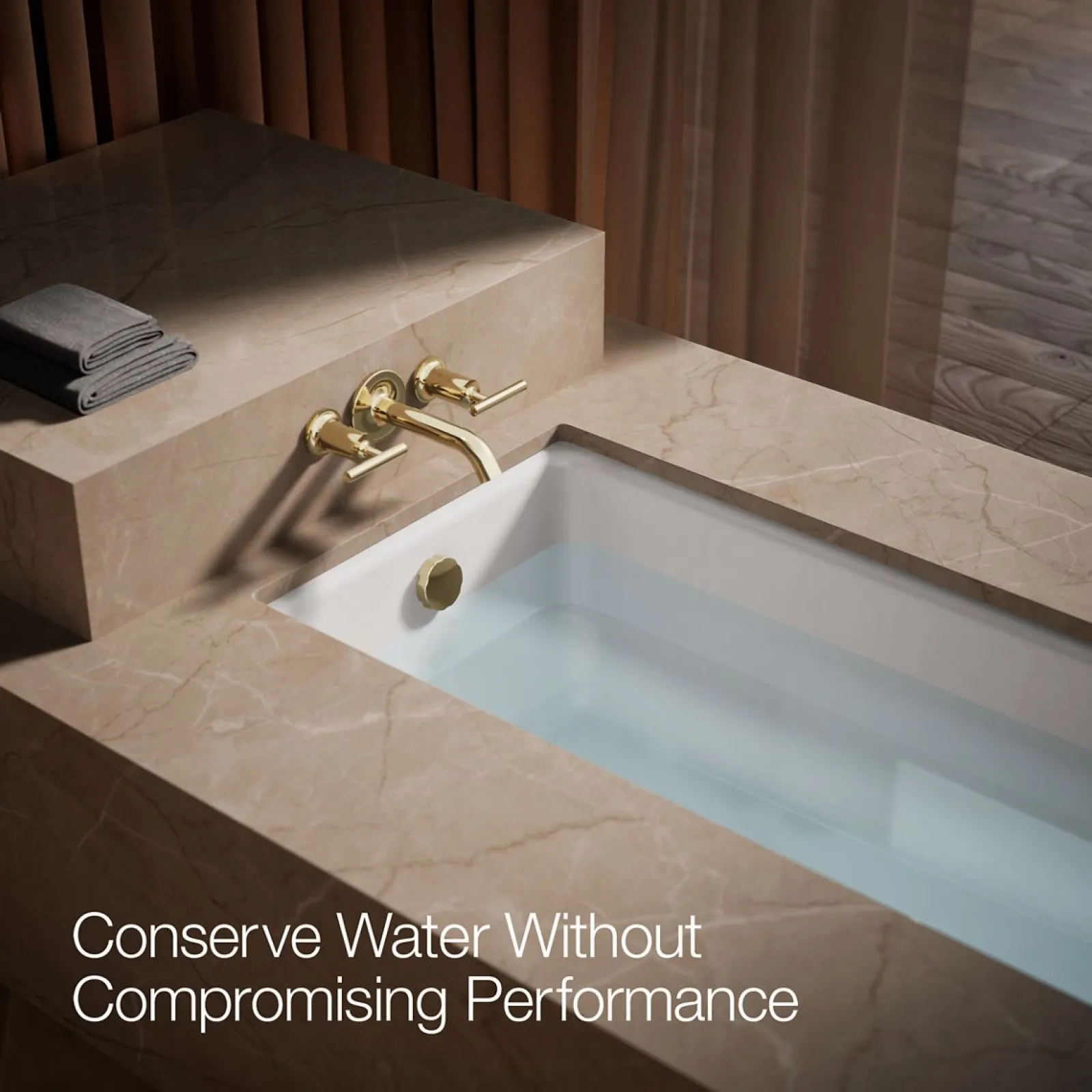 Deck- or wall-mount bath faucet handle trim with lever design^Kohler Hot