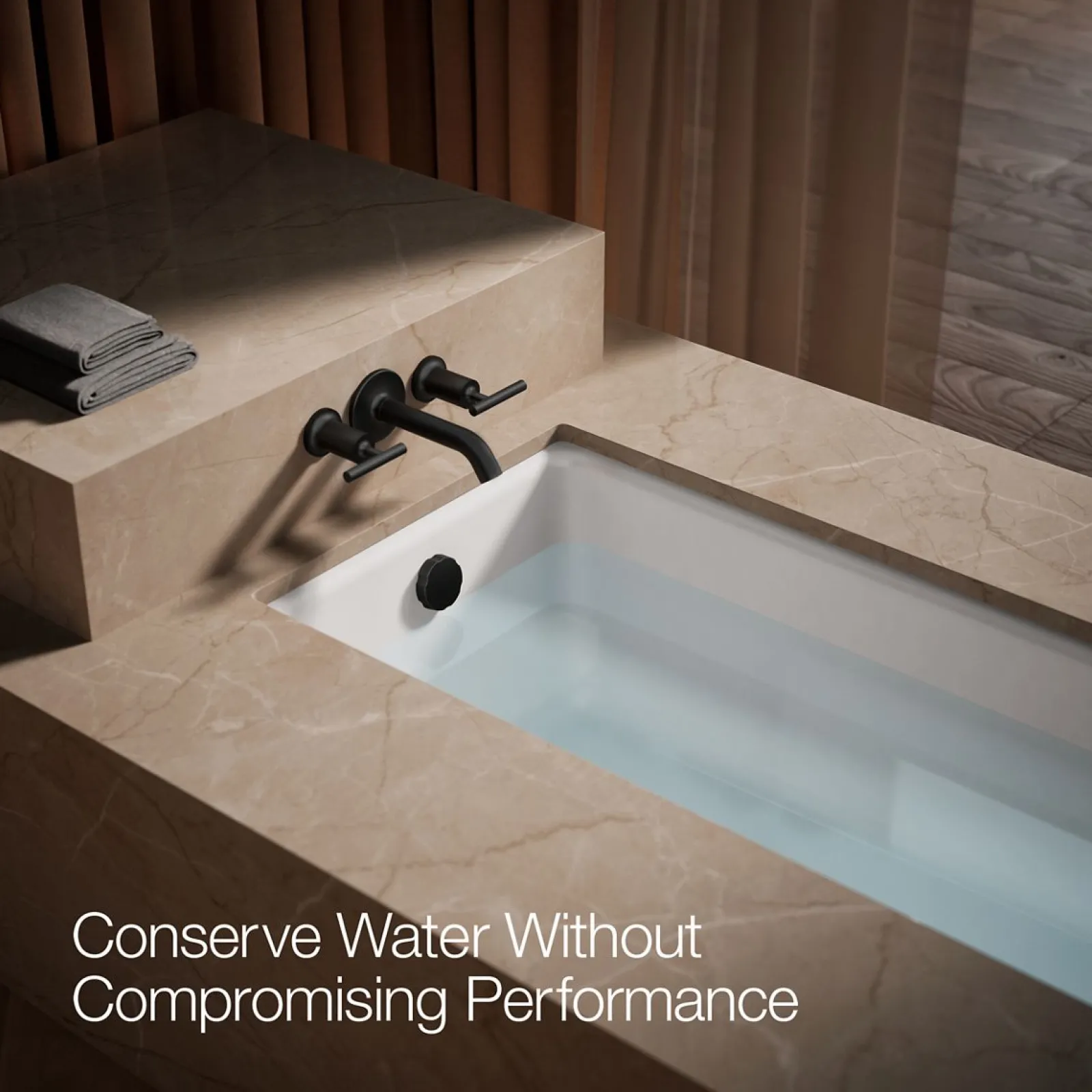 Deck- or wall-mount bath faucet handle trim with lever design^Kohler Hot