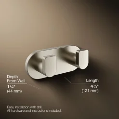 Double robe hook^Kohler Clearance