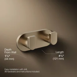Double robe hook^Kohler Clearance