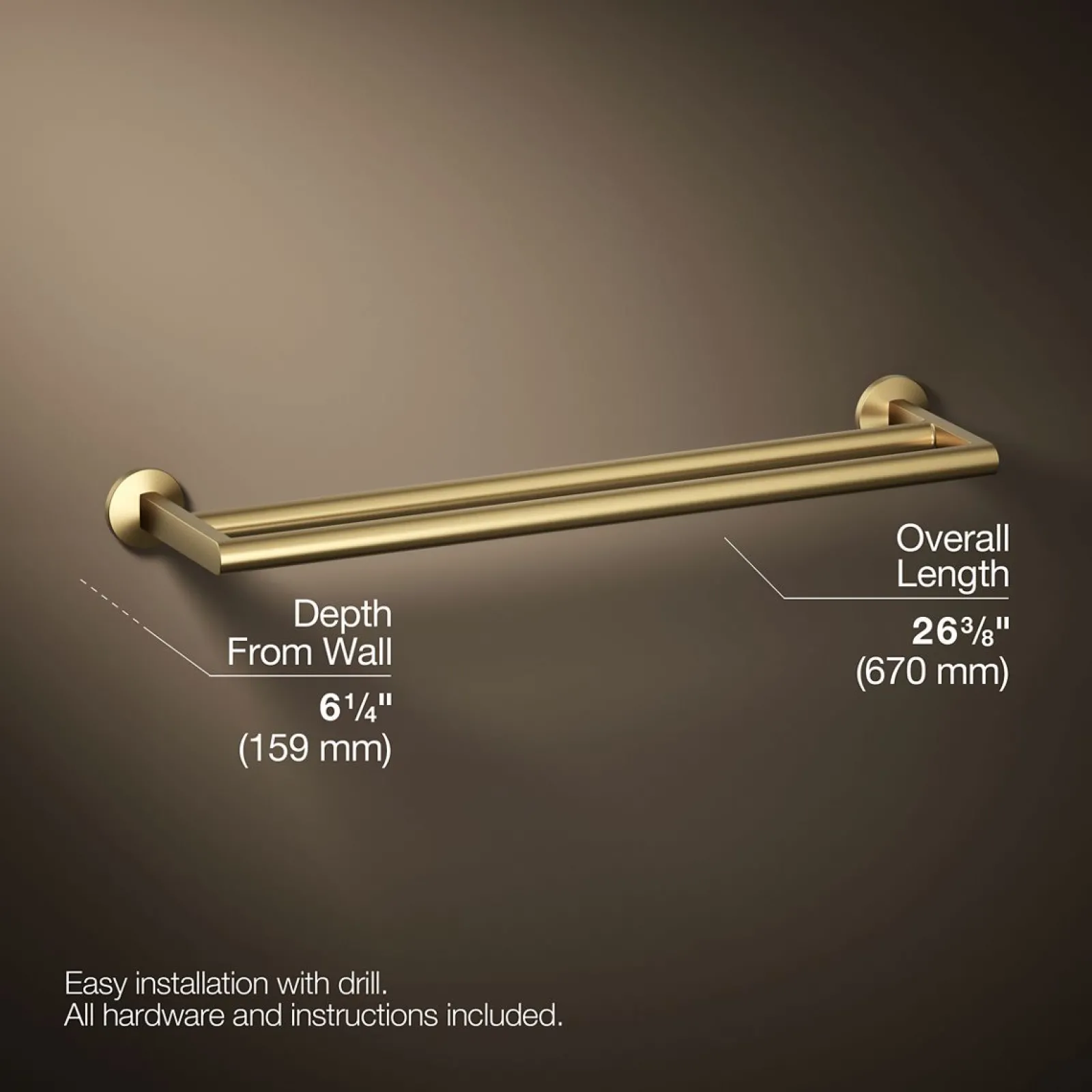 Double towel bar^Kohler