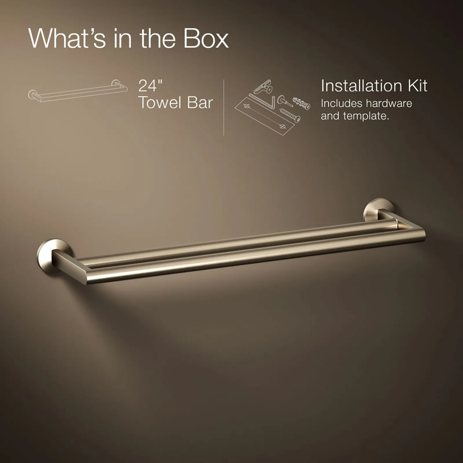 Double towel bar^Kohler
