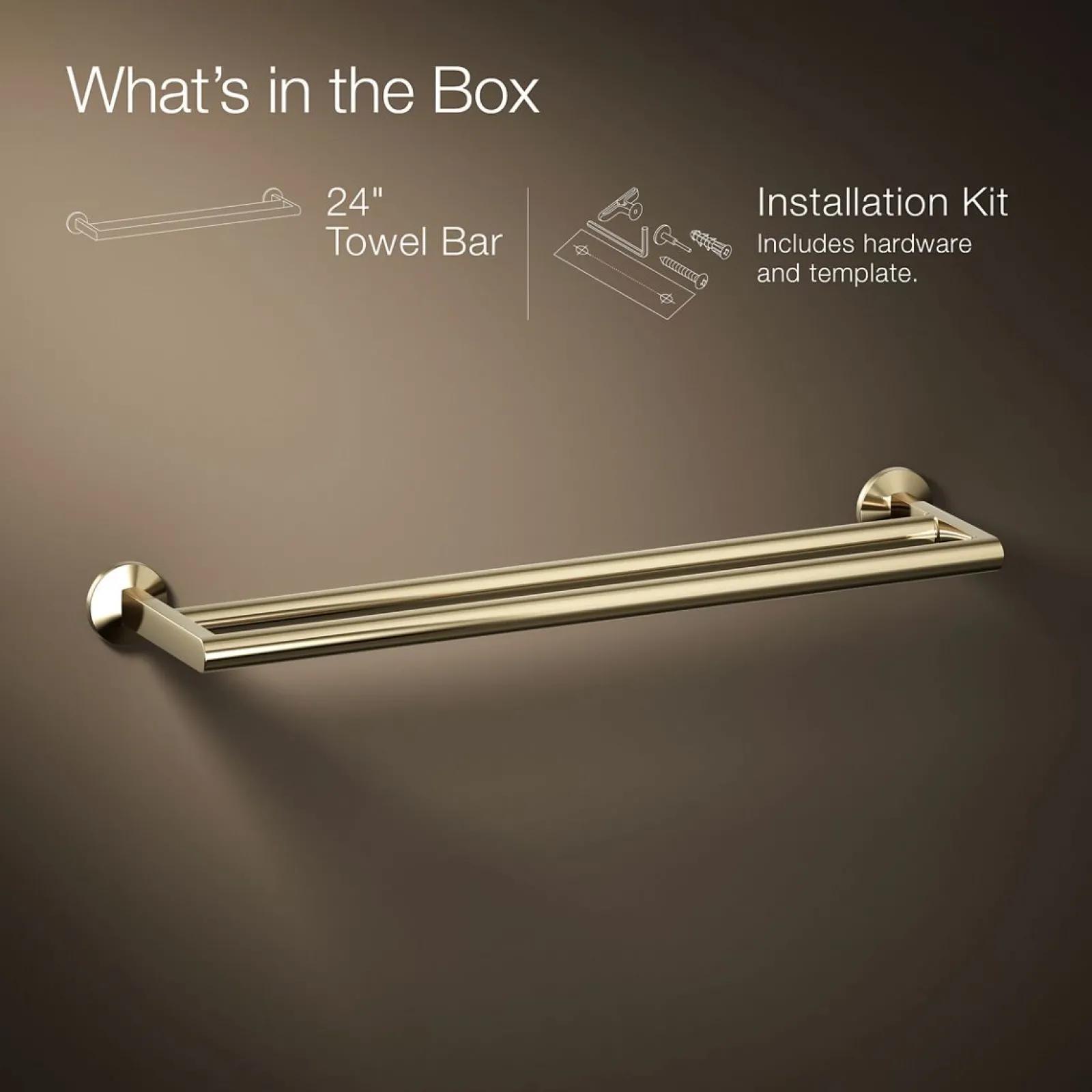 Double towel bar^Kohler