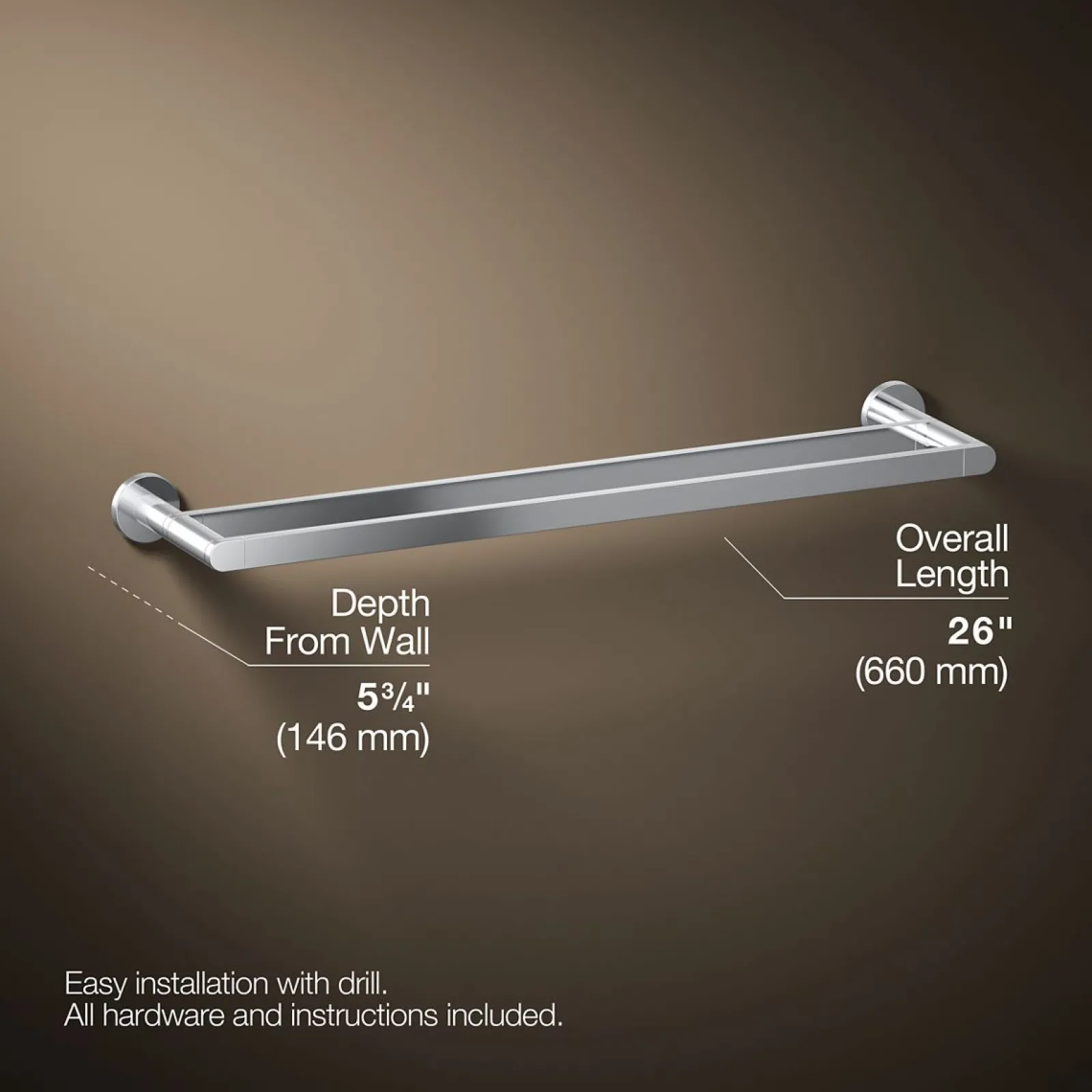 24" double towel bar^Kohler