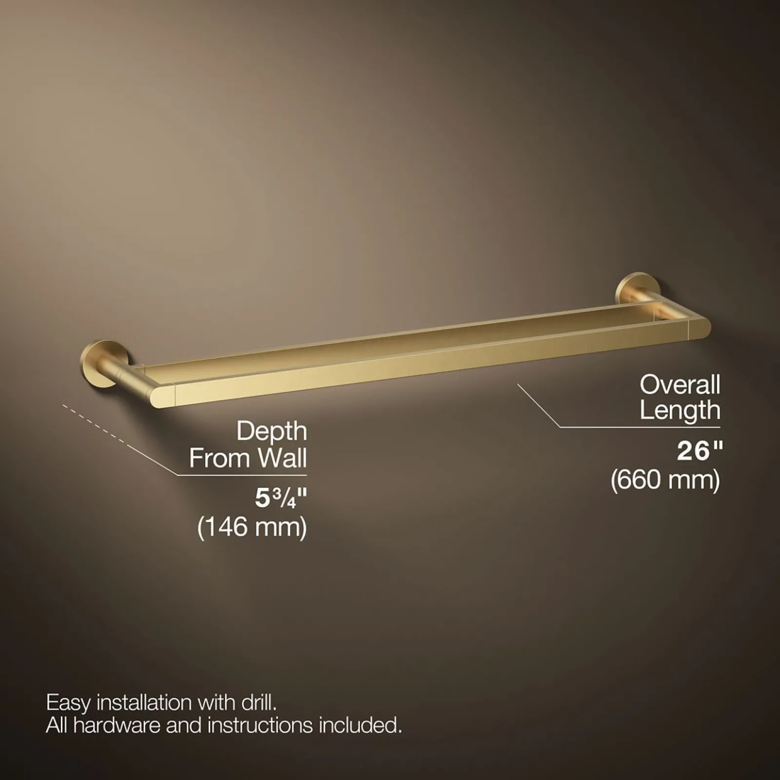 24" double towel bar^Kohler
