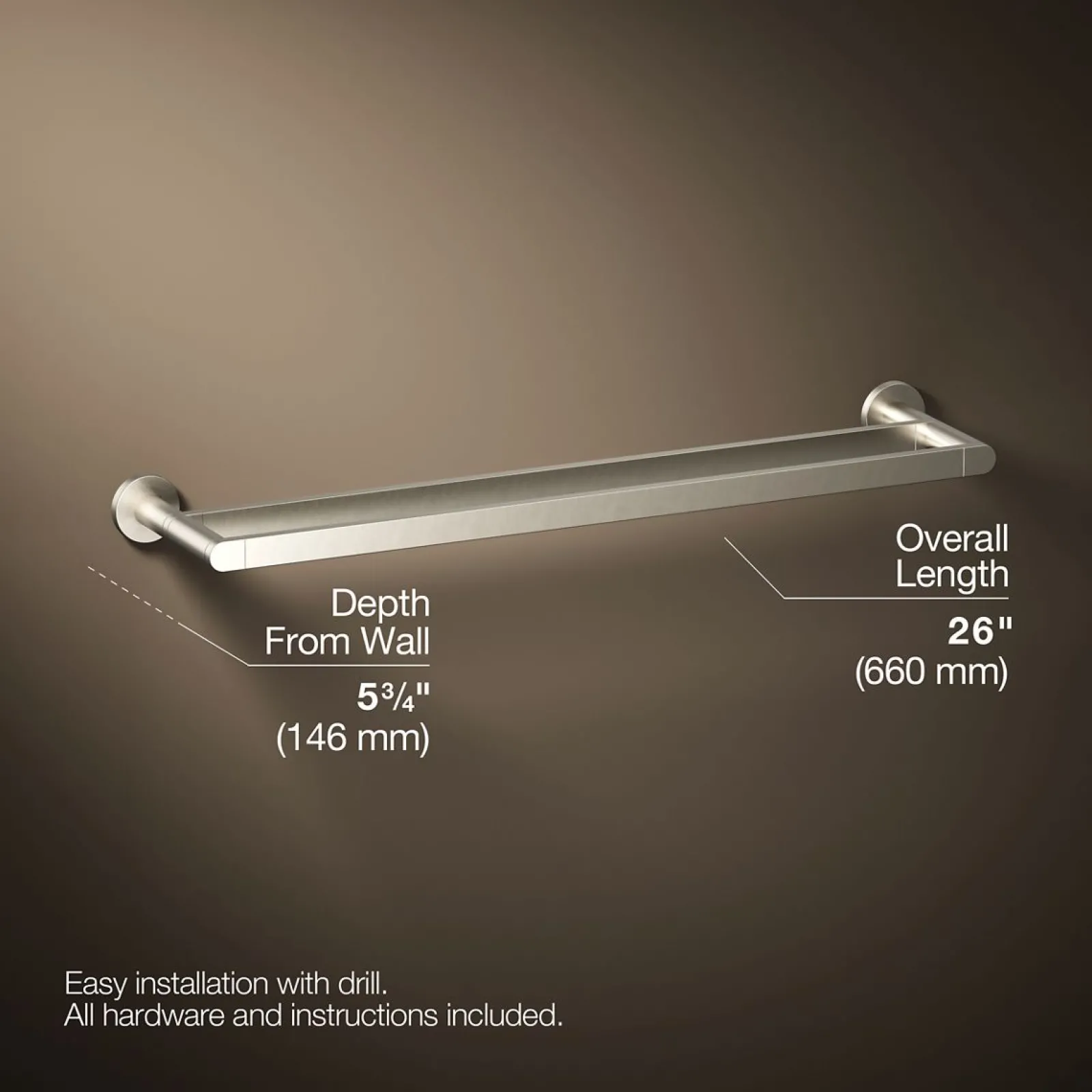 24" double towel bar^Kohler