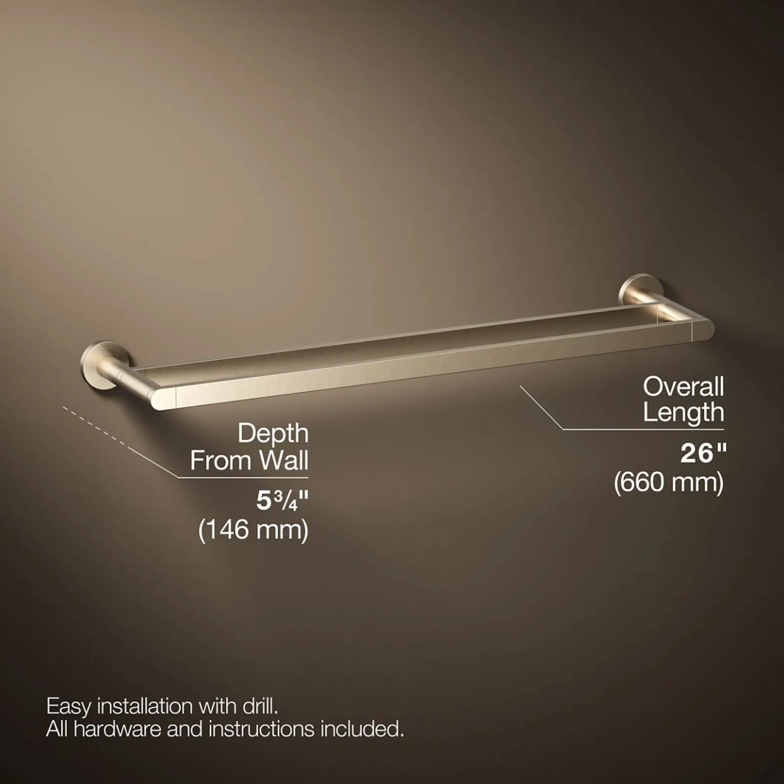 24" double towel bar^Kohler