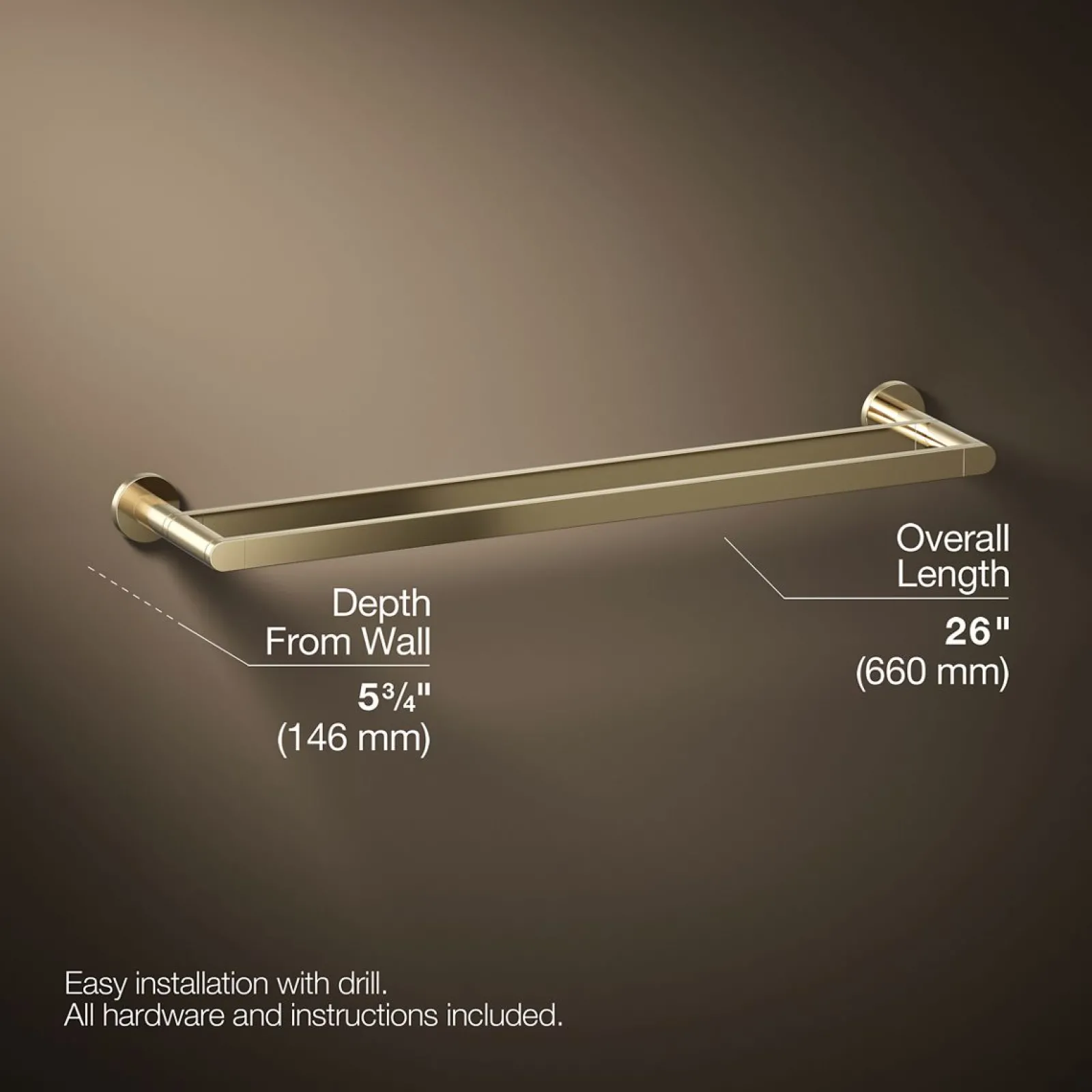 24" double towel bar^Kohler