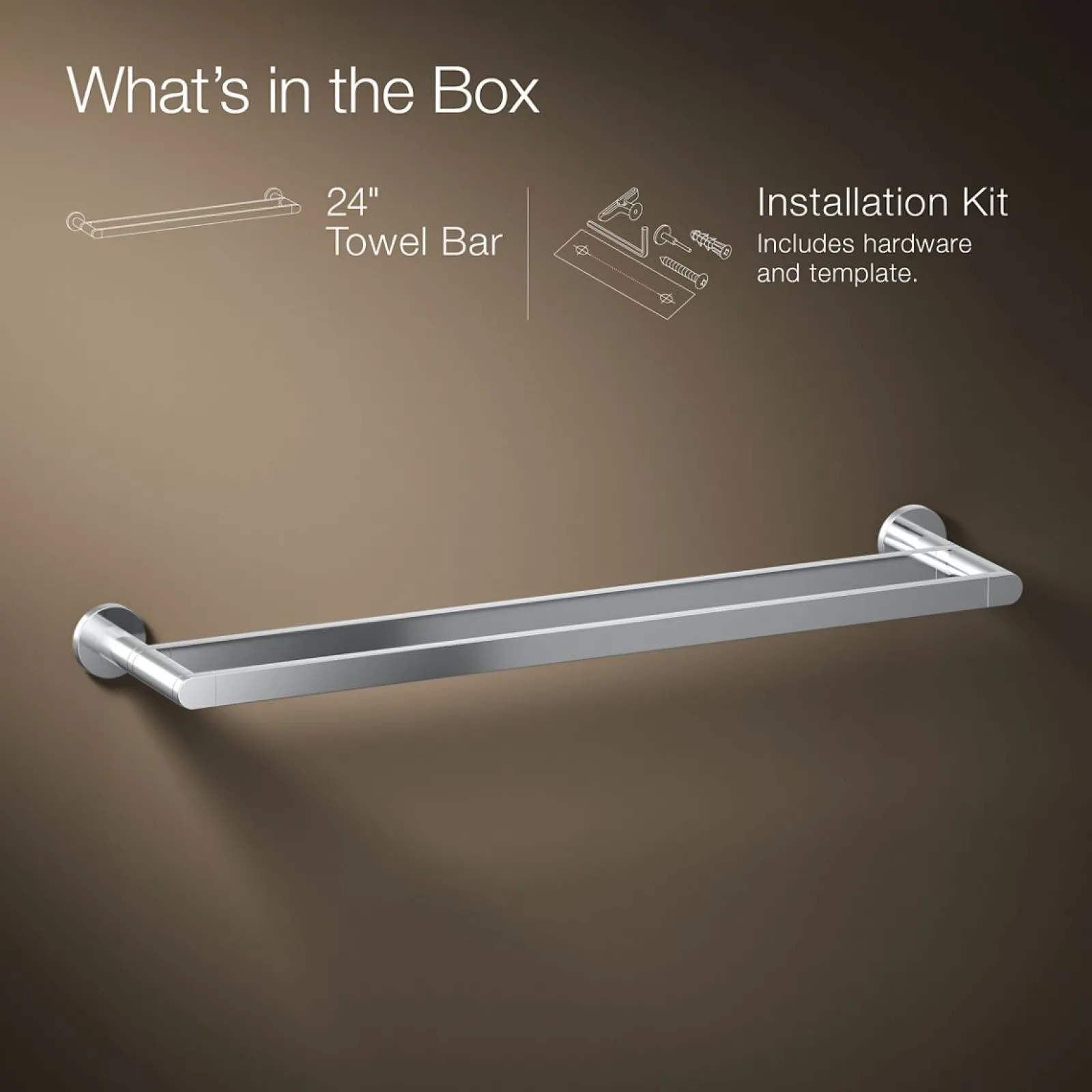 24" double towel bar^Kohler