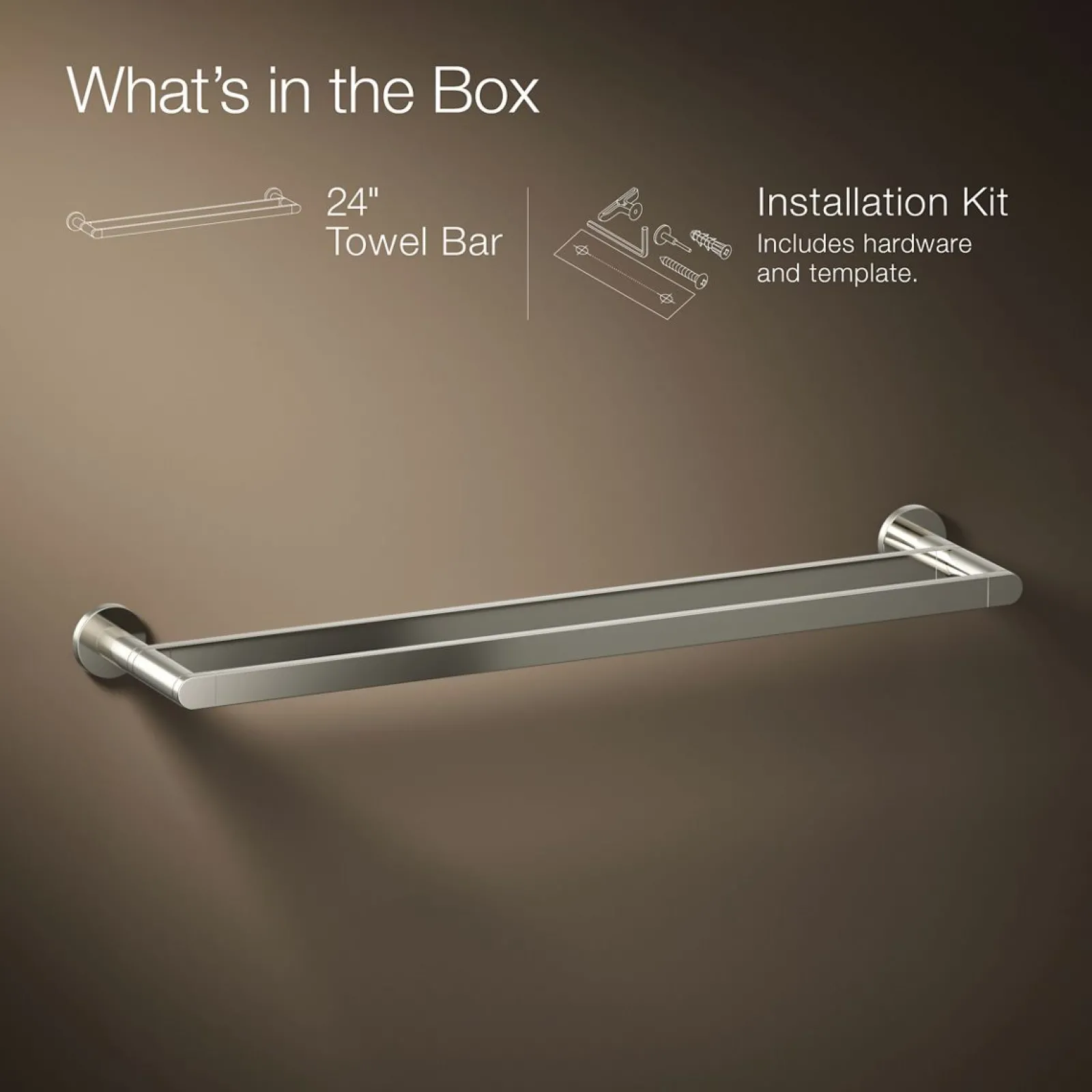24" double towel bar^Kohler