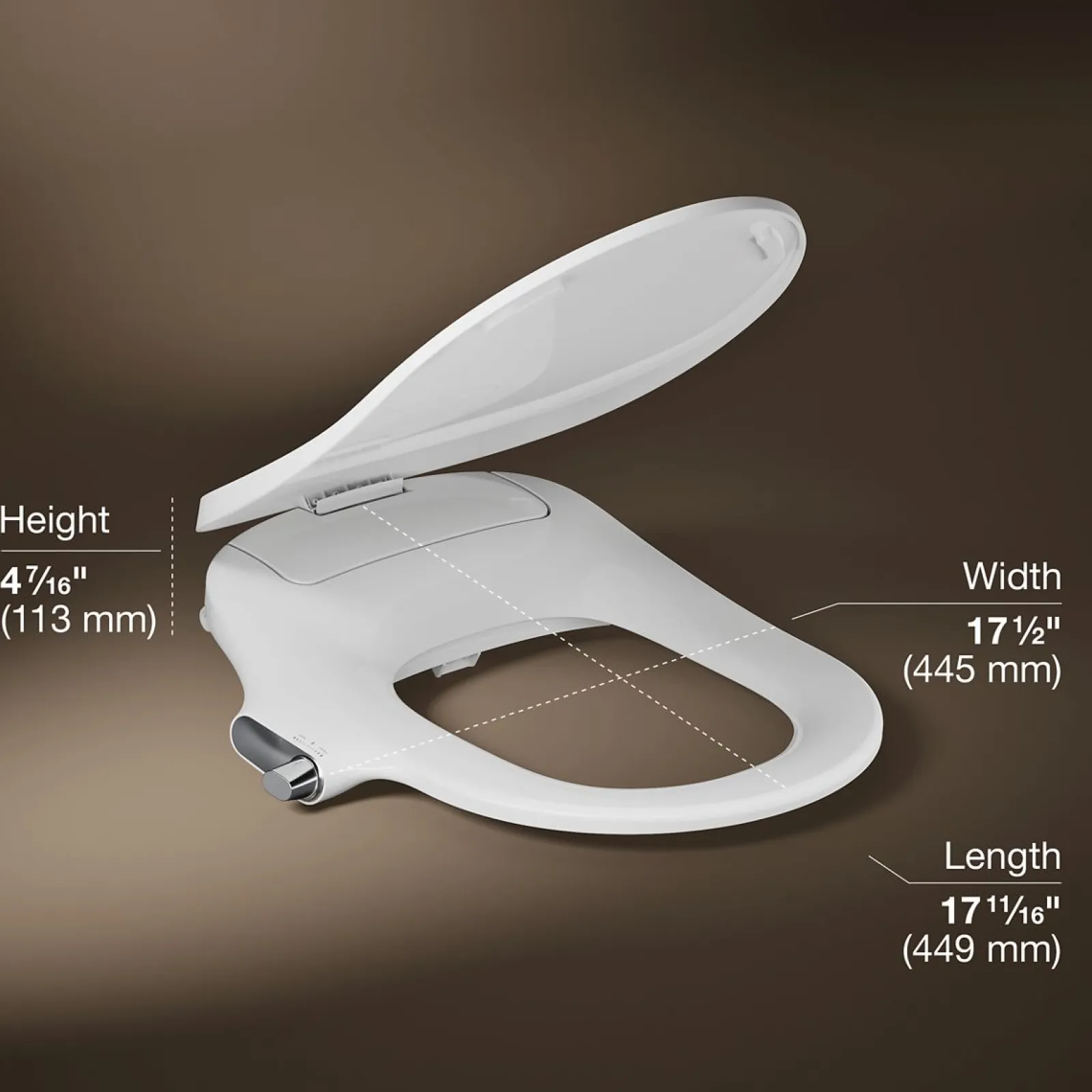 D-shaped manual bidet toilet seat^Kohler Outlet