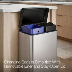 Dual-compartment step trash can^Kohler New