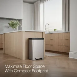 Dual-compartment step trash can^Kohler New