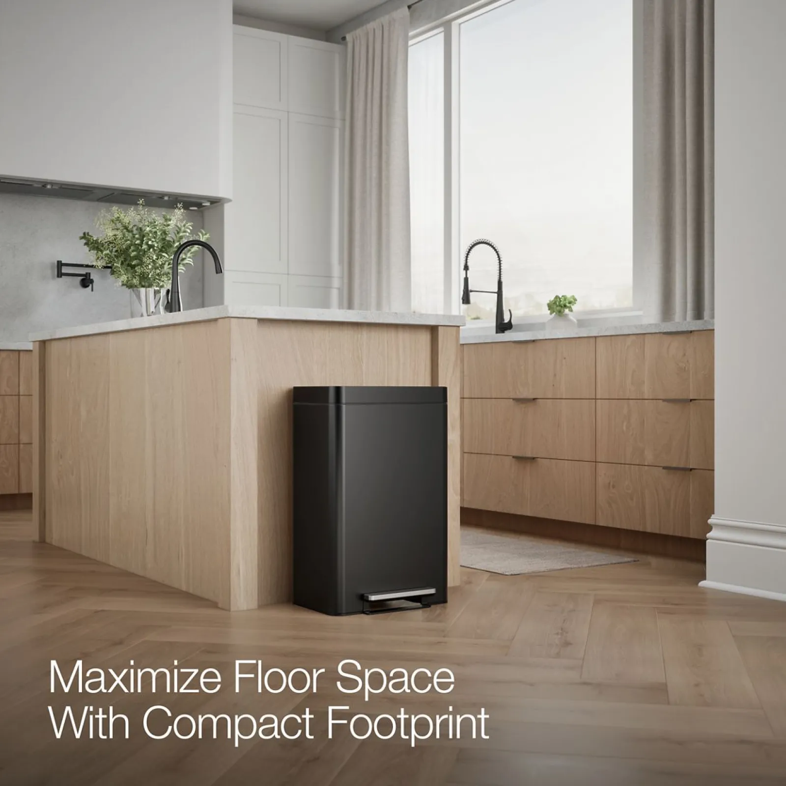 Dual-compartment step trash can^Kohler New
