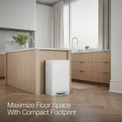 Dual-compartment step trash can^Kohler New